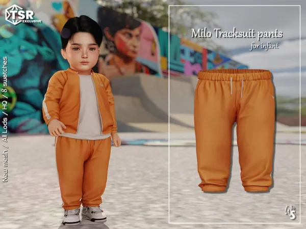 Mix Milo TrackSuit (pants) for infant by wisteriasims - The Sims 4 Custom Content