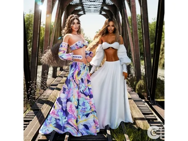 Alpha Bohemian Maxi Skirt - The Sims 4 Custom Content
