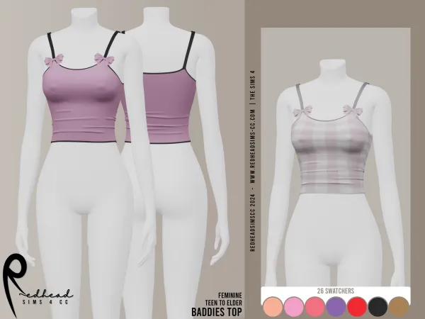 Alpha BADDIES TOP by redheadsims - The Sims 4 custom content