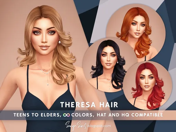 Alpha Theresa Hair - The Sims 4 Custom Content