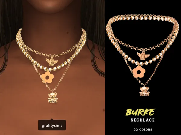 Alpha Burke Necklace - The Sims 4 Custom Content
