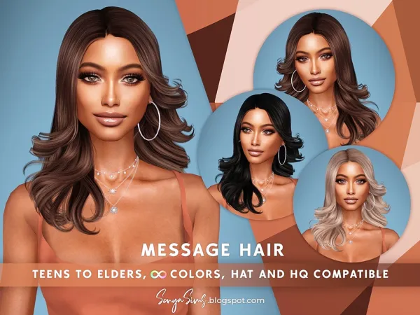 Alpha Message Hair - The Sims 4 Custom Content