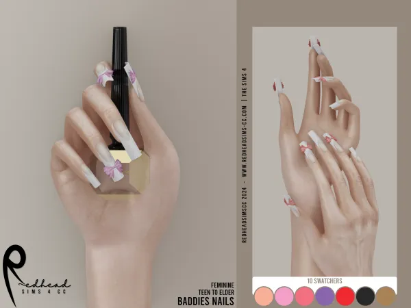 Alpha BADDIES NAILS - The Sims 4 Custom Content