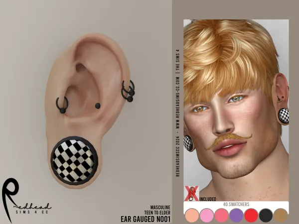 Alpha EAR GAUGED N001 - The Sims 4 Custom Content