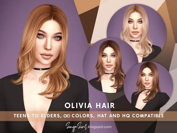 Alpha Olivia Hair - The Sims 4 Custom Content