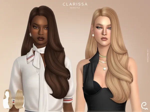 Maxis Match Clarissa Hairstyle by Enriques4 - The Sims 4 Custom Content