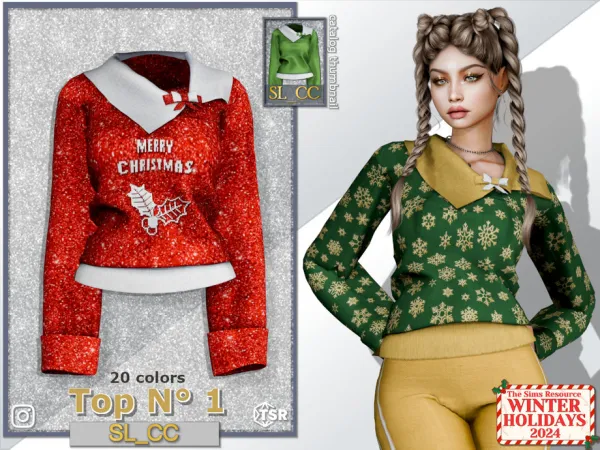 Alpha WinterHolidays_2024_Top_1 by SL_CCSIMS - The Sims 4 Custom Content