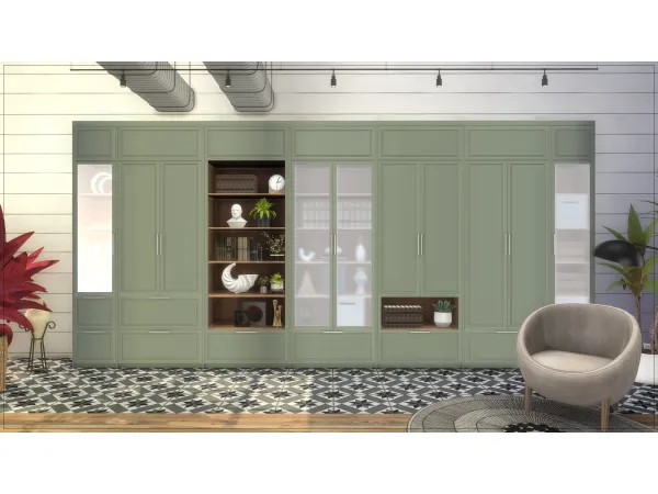 Mix [ARTVITALEX] GALVESTON MODULAR STORAGE CABINETS - The Sims 4 Custom Content