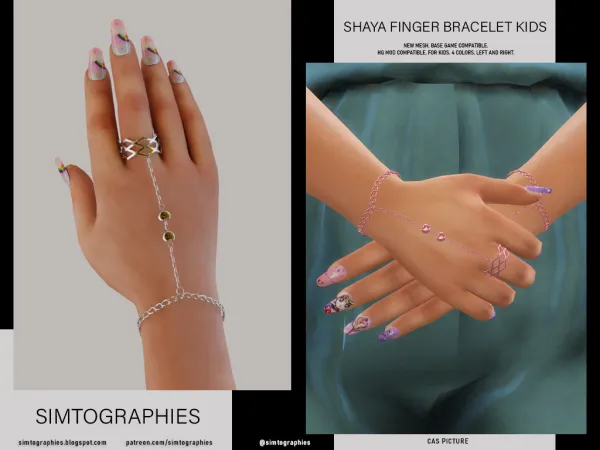 Alpha Shaya Finger Bracelet Kids - The Sims 4 Custom Content