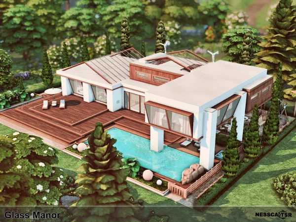 Maxis Match Glass Manor - The Sims 4 Custom Content