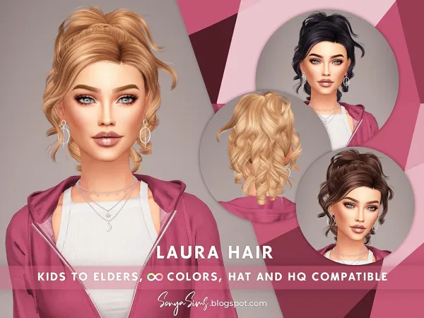 Alpha Laura Hair - The Sims 4 Custom Content