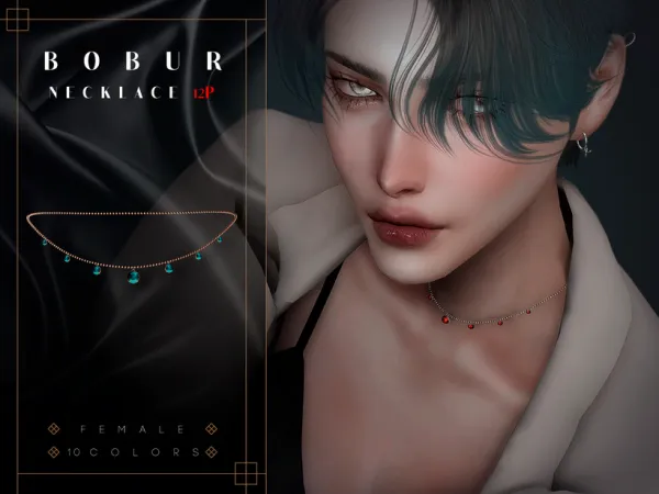 Alpha Bobur Necklace 12P by bobur - The Sims 4 Custom Content