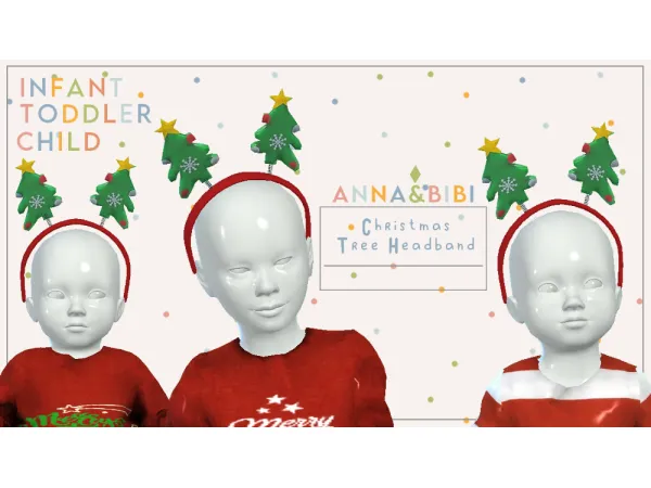 Maxis Match Christmas Tree Headband [AnnaBibi] - The Sims 4 Custom Content