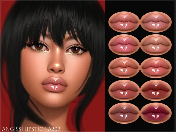 Alpha Lipstick A202 by ANGISSI - The Sims 4 Custom Content