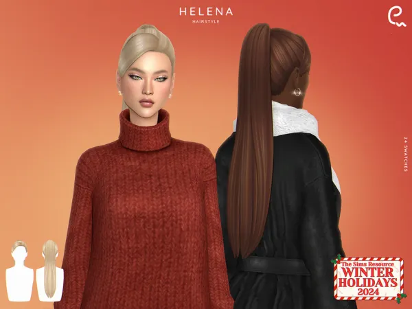 Maxis Match Helena Hairstyle by Enriques4 - The Sims 4 Custom Content