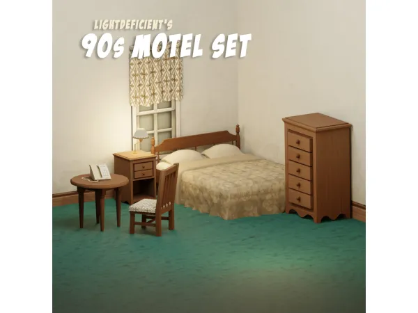 Maxis Match 90s Motel Set by LightDeficient - The Sims 4 Custom Content