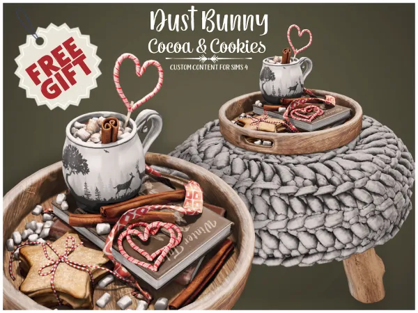 Alpha dust bunny cocoa cookies (gift) - The Sims 4 Custom Content