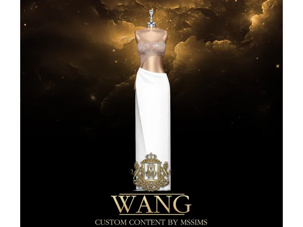 Alpha WANG GOWN by Mssims4 - The Sims 4 Custom Content