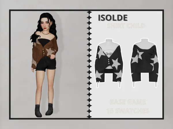 Alpha Isolde Shirt Child - The Sims 4 Custom Content
