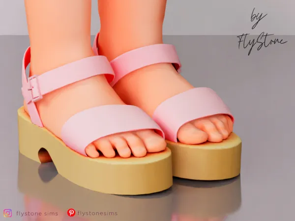 Maxis Match Child High Platform Sandals by FlyStone - The Sims 4 Custom Content