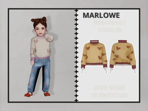 Alpha Marlowe Sweatshirt Toddler - The Sims 4 Custom Content