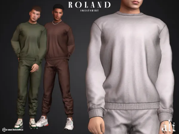 Maxis Match ROLAND sweatshirt by ali - The Sims 4 Custom Content
