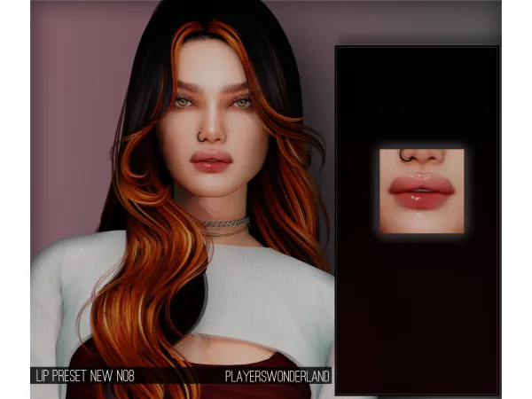 Mix Lip Preset New N08 by PlayersWonderland - The Sims 4 Custom Content
