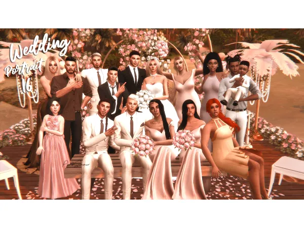 Mix Wedding Portrait 16 by ParisSimmer - The Sims 4 Custom Content