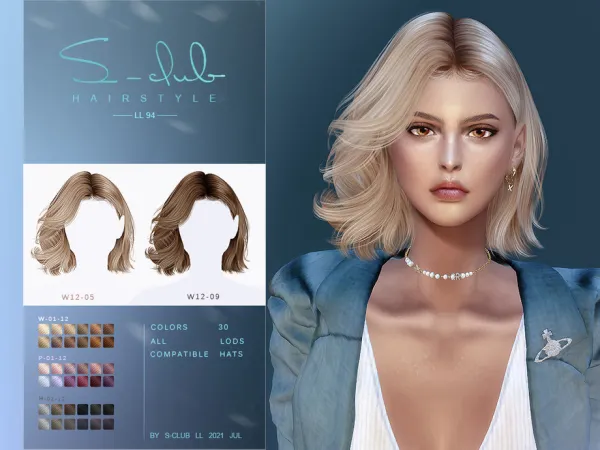 Alpha Short curly hairstyle for female Club by S - The Sims 4 Custom Content