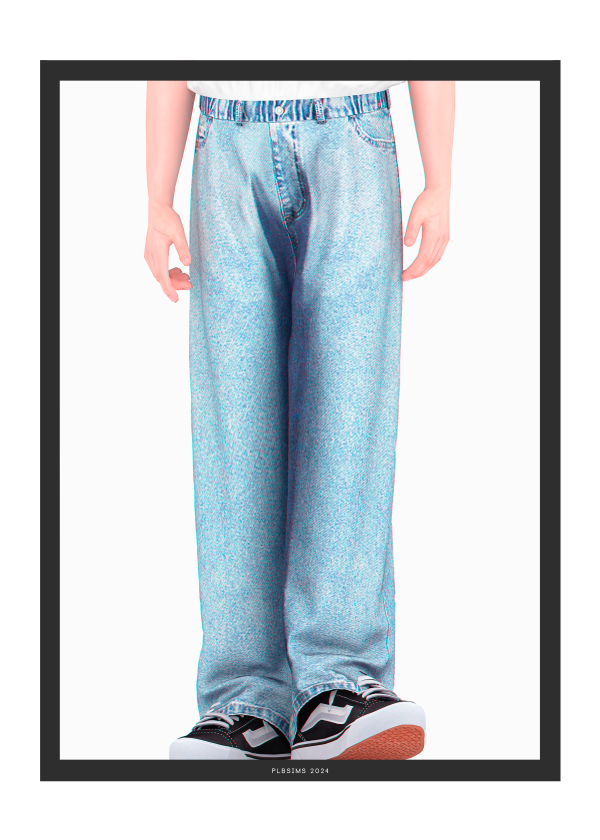 Alpha Gum Denim Pants by plbsims - The Sims 4 Custom Content