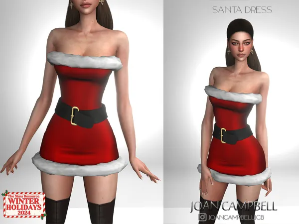 Maxis Match SANTA DRESS by Joan_Campbell_Beauty_ - The Sims 4 Custom Content