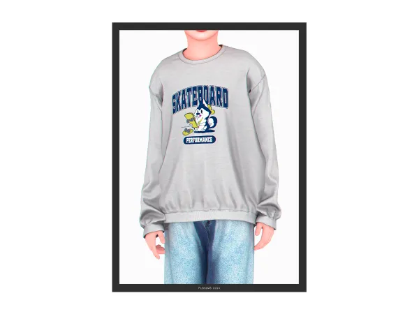 Alpha Gum Oversized Sweater - The Sims 4 Custom Content