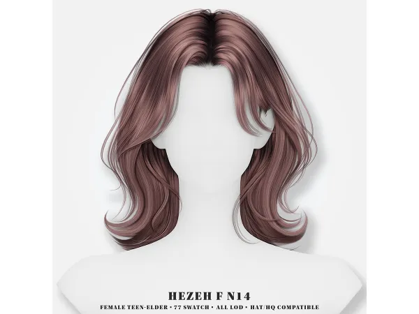 Alpha [Hezeh]FHair_No14 - The Sims 4 Custom Content