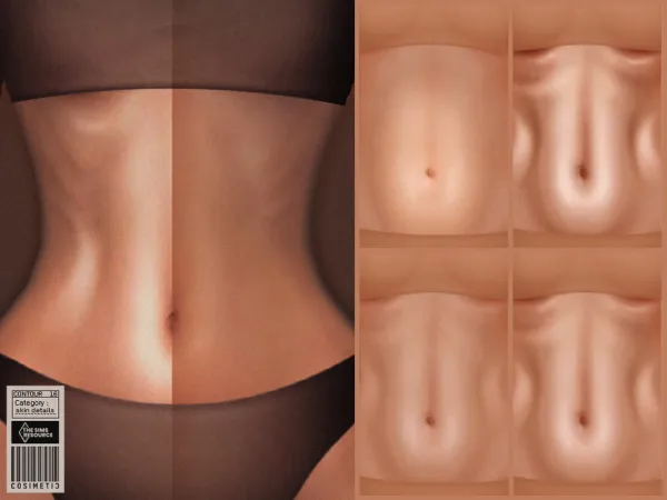 Alpha Body Contour for female N16 by cosimetic - The Sims 4 Custom Content