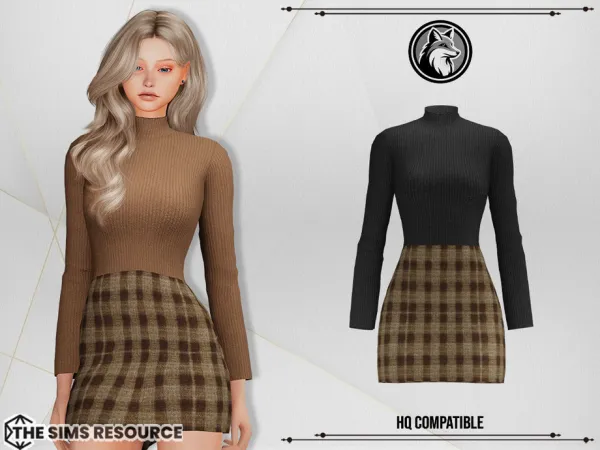 Alpha Denise Wool Dress by ForLima - The Sims 4 Custom Content