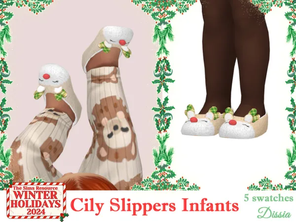 Maxis Match Cily Slippers Infants by Dissia - The Sims 4 Custom Content