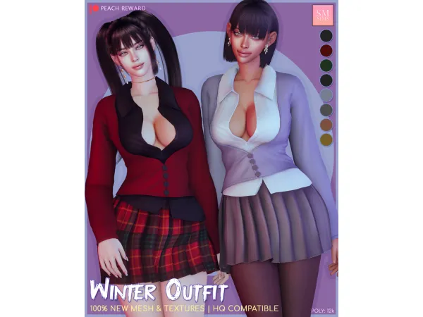 Mix Winter Outfit by SMSims - The Sims 4 Custom Content