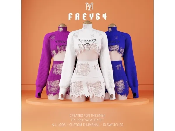 Alpha FR_PRD Sweater Set - The Sims 4 Custom Content