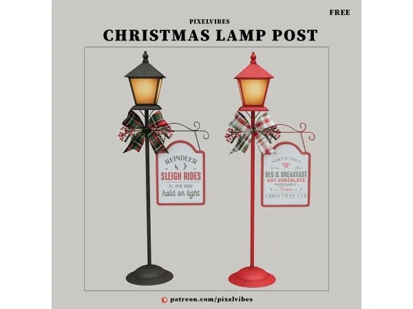 Alpha Christmas Lamp Post - The Sims 4 Custom Content