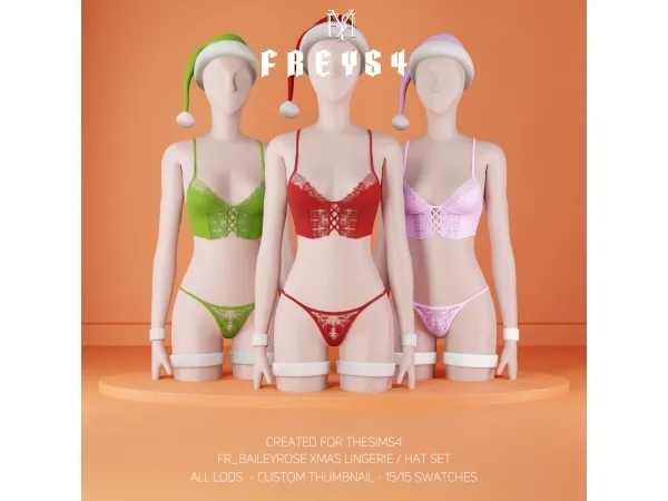 Alpha FR_Baileyrose xmas Lingerie Set - The Sims 4 Custom Content