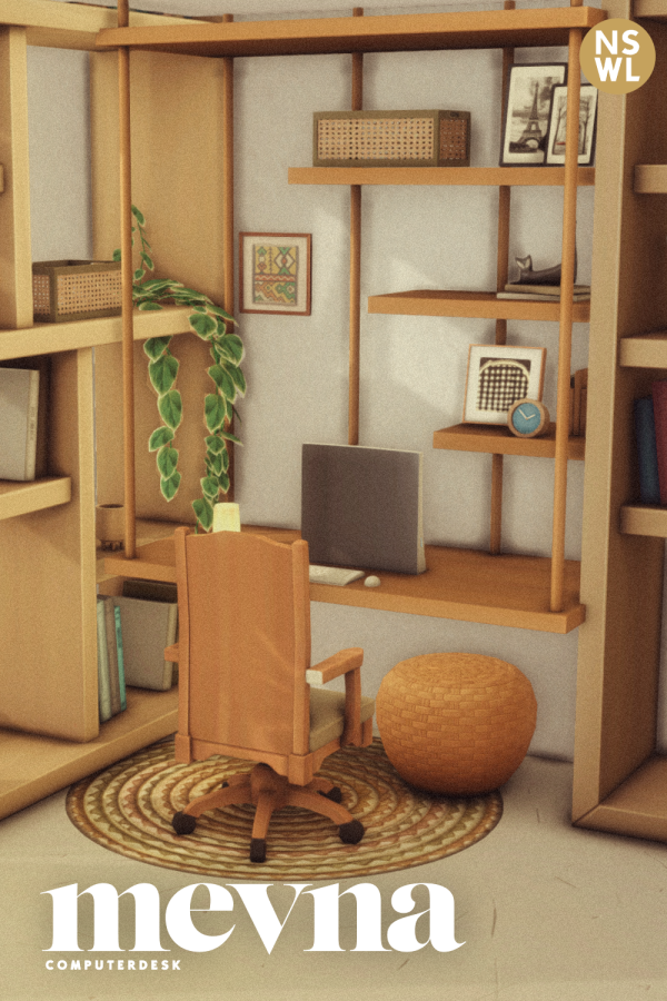 Maxis Match [NSxWL] mevna computer desk by simsfinds - The Sims 4 Custom Content