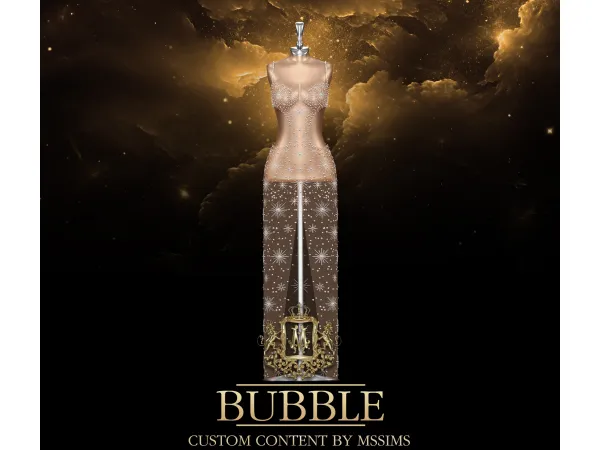 Alpha BUBBLE DRESS by Mssims4 - The Sims 4 Custom Content