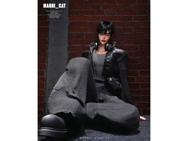 Alpha [Maoni_cat]Star hole jeans SET - The Sims 4 Custom Content