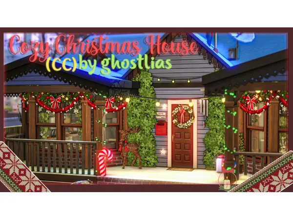 Maxis Match Cozy Christmas House by Ghostlias - The Sims 4 Custom Content