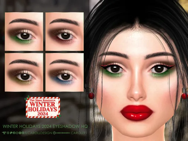 Alpha Winter Holidays 2024 Eyeshadow HQ by Caroll912 - The Sims 4 Custom Content