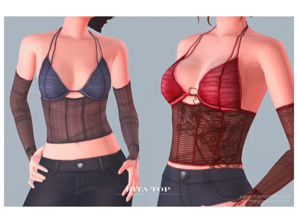 Maxis Match RITA TOP by MS Mary Sim - The Sims 4 Custom Content