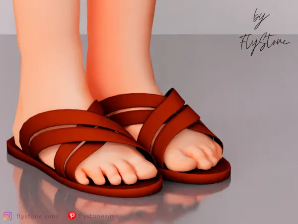 Maxis Match Child Sandals With Two Straps by FlyStone - The Sims 4 Custom Content