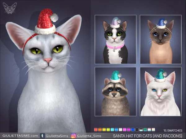Alpha Santa Hat Headband For Cats - The Sims 4 Custom Content
