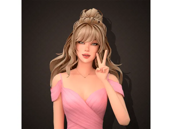Maxis Match AuSims Lotus hairstyle - The Sims 4 Custom Content