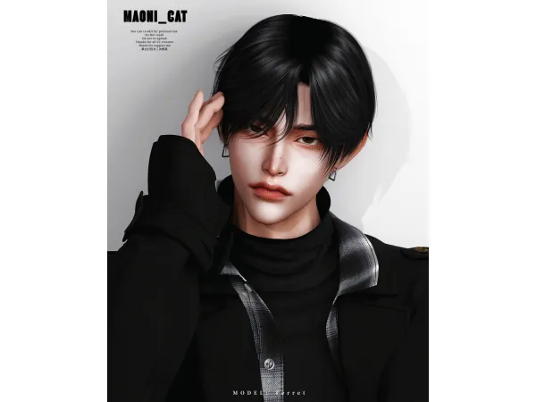Alpha [Maoni_cat]HAIR No32 ver1 - The Sims 4 Custom Content